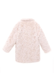 Nicole Miller Natural Longline Faux Fur Coat - Image 4 of 8