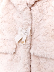 Nicole Miller Natural Longline Faux Fur Coat - Image 6 of 8