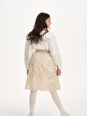 Nicole Miller Cream Embrodery 100% Cotton Blouse - Image 2 of 8