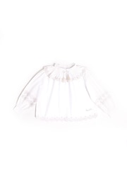 Nicole Miller Cream Embrodery 100% Cotton Blouse - Image 3 of 8