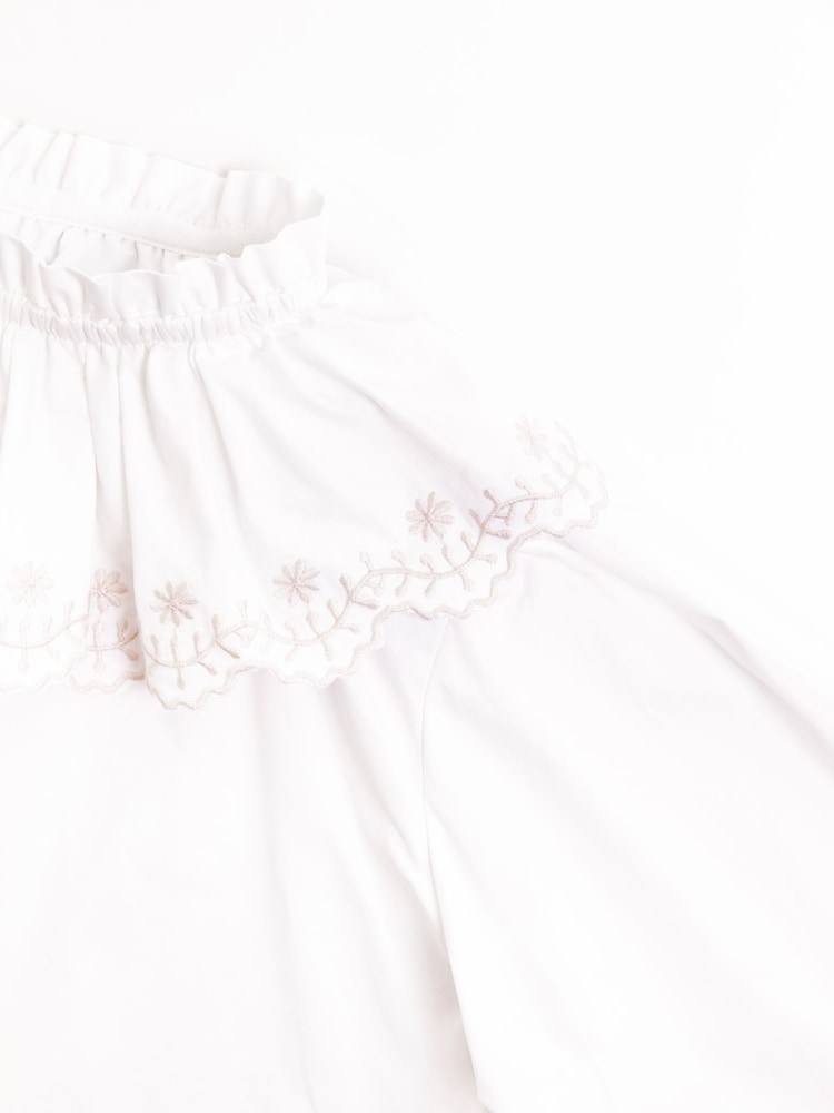 Nicole Miller Cream Embrodery 100% Cotton Blouse - Image 6 of 8