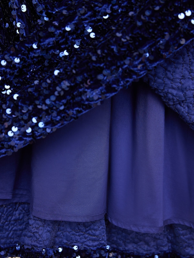 Nicole Miller Mini Purple Sequins Dress - Image 6 of 6