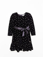 Nicole Miller Sequins Black Velvet Dress - Image 3 of 8