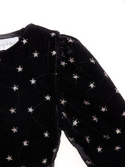 Nicole Miller Sequins Black Velvet Dress - Image 6 of 8