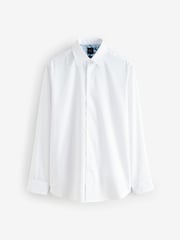 White Text Long Sleeves Formal Shirt - Image 1 of 1