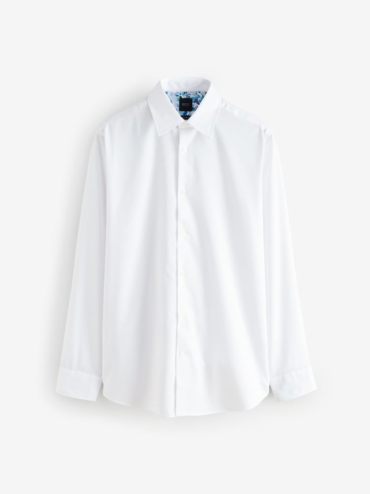 White Text Long Sleeves Formal Shirt - Image 1 of 1