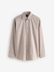 Stone Jacquard Long Sleeve Formal 100% Cotton Shirt - Image 1 of 1