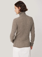 Jigsaw Brown Cloud Cashmere Polo Jumper - Image 2 of 5