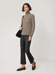 Jigsaw Brown Cloud Cashmere Polo Jumper - Image 3 of 5