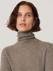 Jigsaw Brown Cloud Cashmere Polo Jumper - Image 5 of 5