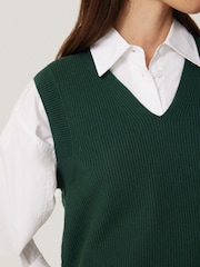 Jigsaw Green Cotton Blend V-Neck Tank - Image 4 of 7