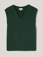 Jigsaw Green Cotton Blend V-Neck Tank - Image 7 of 7