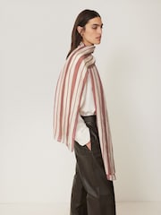 وشاح حرير مخطط موديل Cassis من Jigsaw - صورة 1 من 3