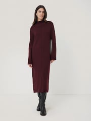 Jigsaw Red Compact Wool Line Burgundy Dress - Image 1 of 6