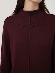 Jigsaw Red Compact Wool Line Burgundy Dress - Image 2 of 6