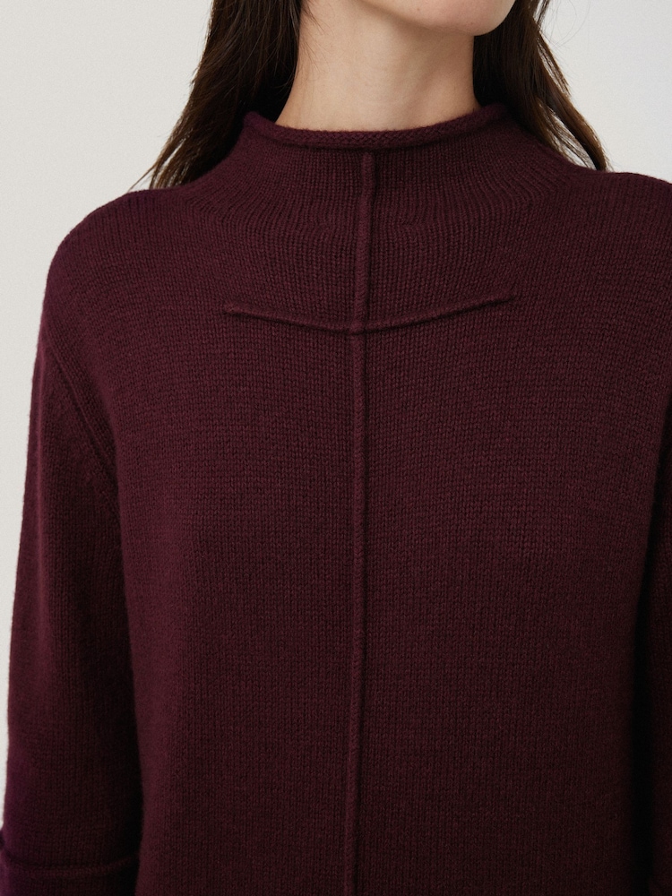 Jigsaw Red Compact Wool Line Burgundy Dress - Image 2 of 6
