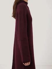 Jigsaw Red Compact Wool Line Burgundy Dress - Image 3 of 6