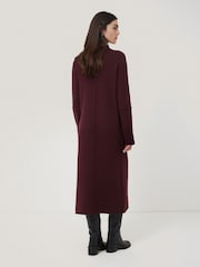 Jigsaw Red Compact Wool Line Burgundy Dress - Image 4 of 6