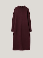 Jigsaw Red Compact Wool Line Burgundy Dress - Image 6 of 6