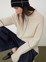 Jigsaw Cream Compact Wool Line Jumper - Image 2 of 6