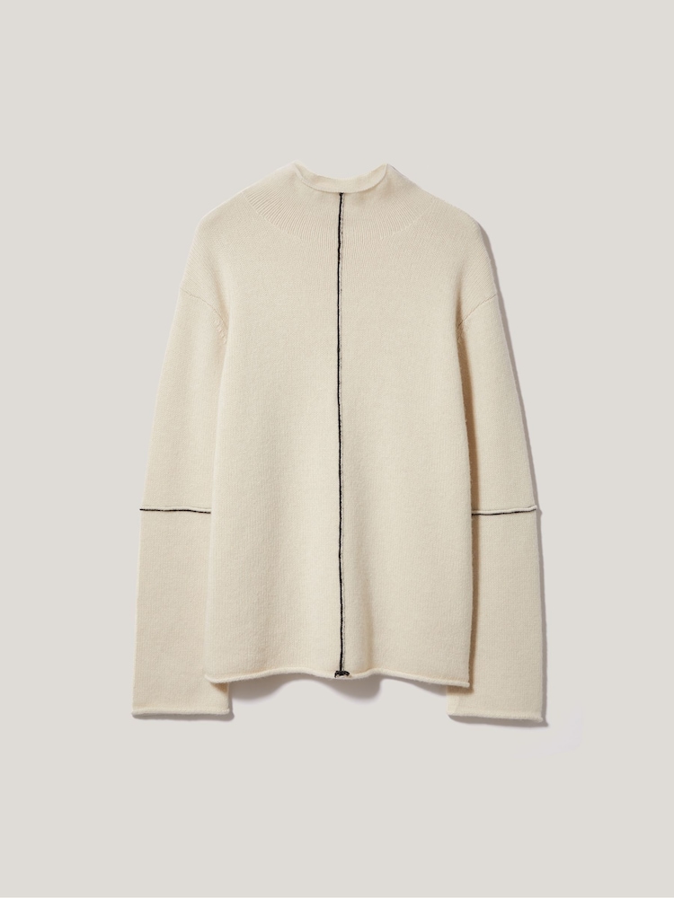 Jigsaw Cream Compact Wool Line Jumper - Image 6 of 6