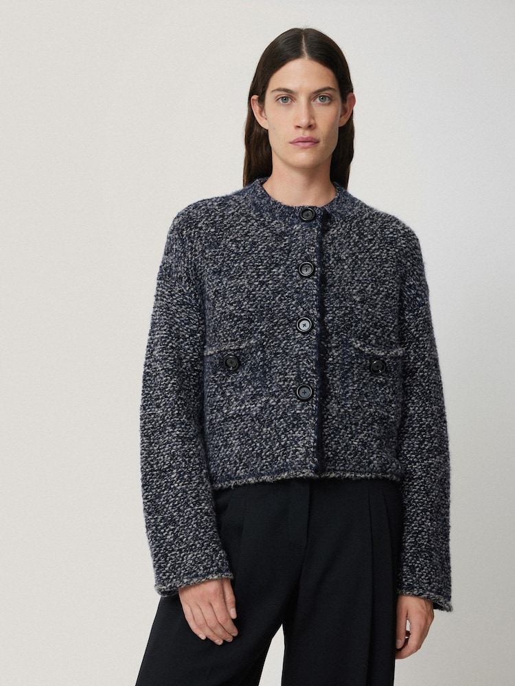 Jigsaw Blue French Tweed Cardi Jacket - Image 1 of 7