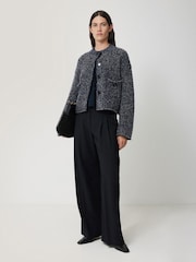 Jigsaw Blue French Tweed Cardi Jacket - Image 3 of 7