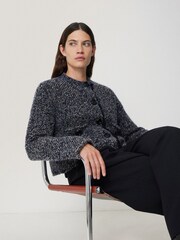 Jigsaw Blue French Tweed Cardi Jacket - Image 6 of 7