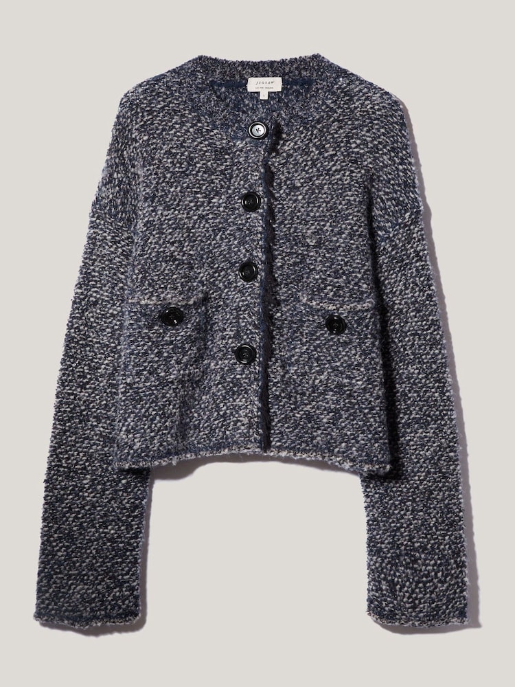 Jigsaw Blue French Tweed Cardi Jacket - Image 7 of 7