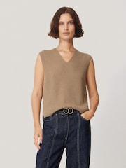 Jigsaw Natural Cotton Blend V-Neck Tank - Image 1 of 7