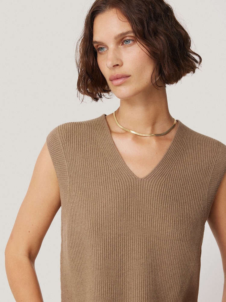 Jigsaw Natural Cotton Blend V-Neck Tank - Image 2 of 7