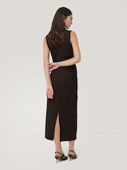 Jigsaw Brown Crinkle Ruched Corsage Dress - Image 5 of 7