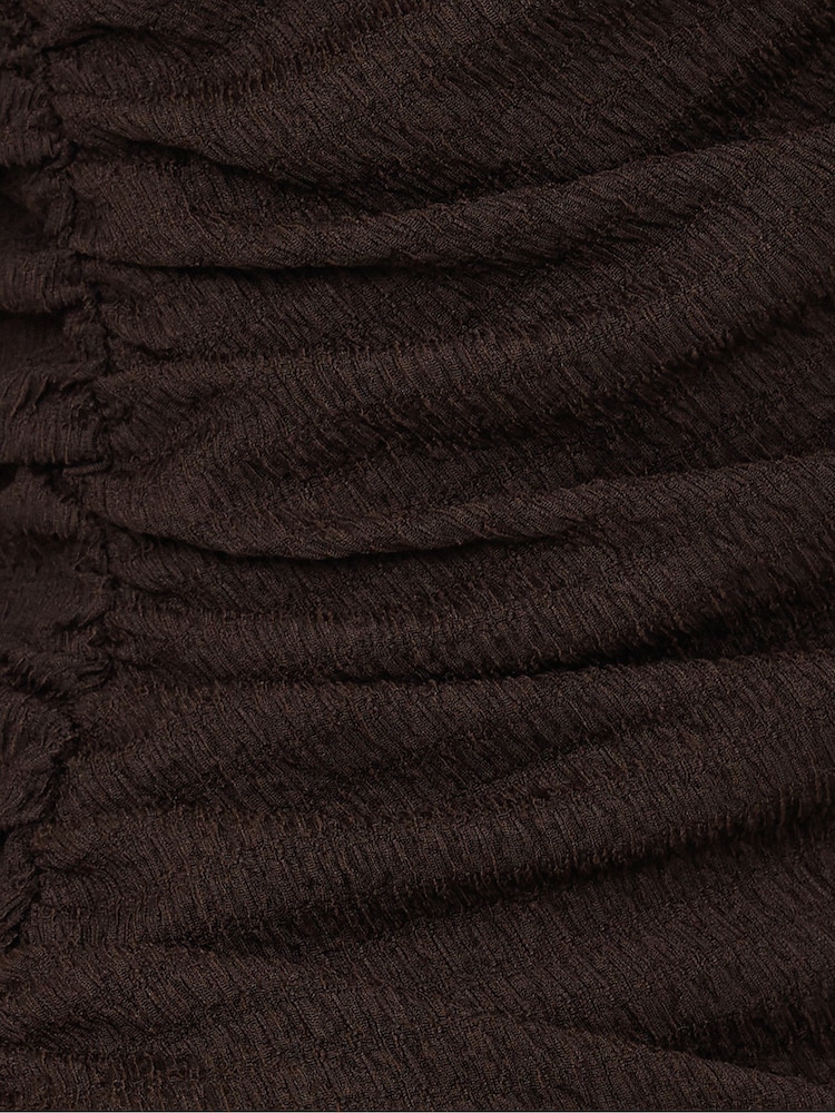 Jigsaw Brown Crinkle Ruched Corsage Dress - Image 7 of 7