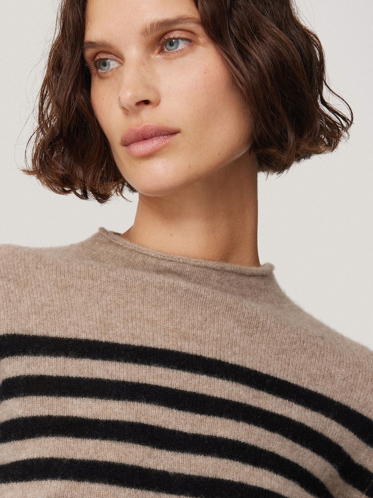 Jigsaw Cream Cloud Cashmere Eldon Stripe Jumper - Image 2 of 7