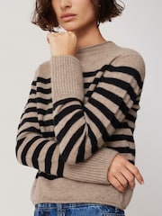 Jigsaw Cream Cloud Cashmere Eldon Stripe Jumper - Image 4 of 7
