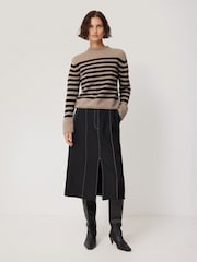 Jigsaw Cream Cloud Cashmere Eldon Stripe Jumper - Image 6 of 7