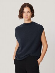 Jigsaw Blue Cloud Cashmere Cap Sleeve Top - Image 1 of 6