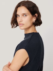 Jigsaw Blue Cloud Cashmere Cap Sleeve Top - Image 2 of 6