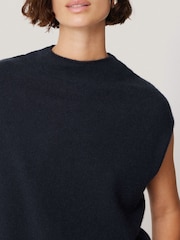 Jigsaw Blue Cloud Cashmere Cap Sleeve Top - Image 4 of 6