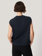 Jigsaw Blue Cloud Cashmere Cap Sleeve Top - Image 5 of 6