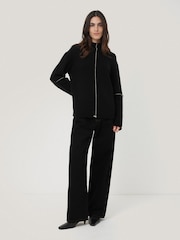 Jigsaw Black Compact Wool Line Jumper - Image 3 of 6