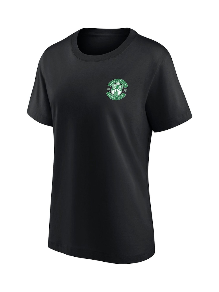 Fanatics Womens Hibernian Small Crest Black T-Shirt - Image 3 of 3