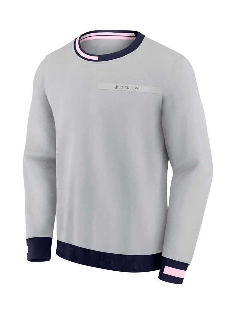 Fanatics Grey 100% Cotton Everton Iconic Crew Sweatshirt - Image 2 of 3