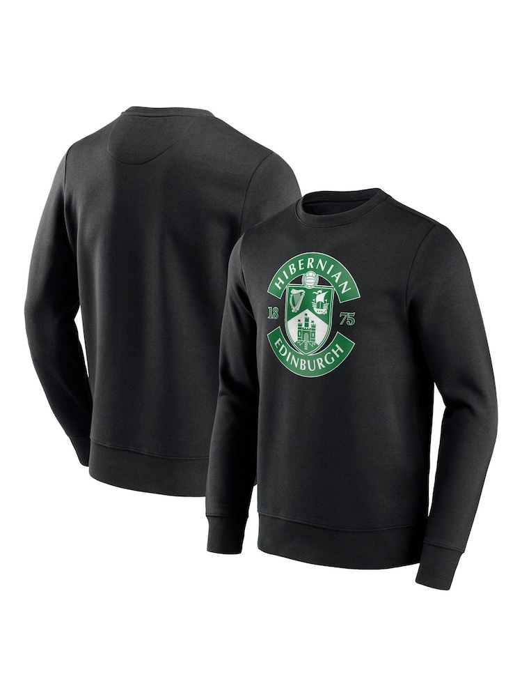Fanatics Hibernian Essentials Primary Logo Crew Black Sweatshirt - Image 1 of 3 Fanatics Hibernian Essentials Primary Logo Crew Black Sweatshirt - Image 1 of 3