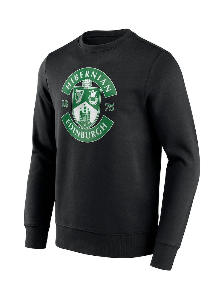 Fanatics Hibernian Essentials Primary Logo Crew Black Sweatshirt - Image 3 of 3 Fanatics Hibernian Essentials Primary Logo Crew Black Sweatshirt - Image 3 of 3