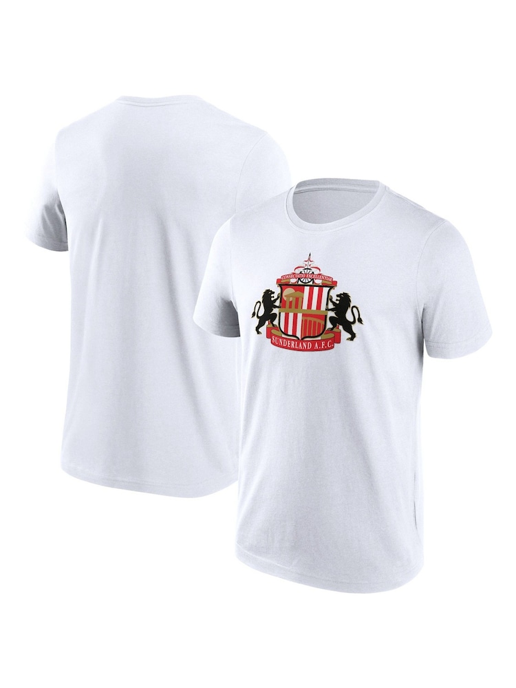 Fanatics 100% Cotton Sunderland Essentials Primary Logo Graphic White T-Shirt - Image 1 of 3 Fanatics 100% Cotton Sunderland Essentials Primary Logo Graphic White T-Shirt - Image 1 of 3