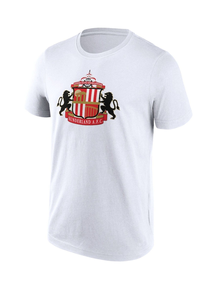 Fanatics 100% Cotton Sunderland Essentials Primary Logo Graphic White T-Shirt - Image 3 of 3 Fanatics 100% Cotton Sunderland Essentials Primary Logo Graphic White T-Shirt - Image 3 of 3
