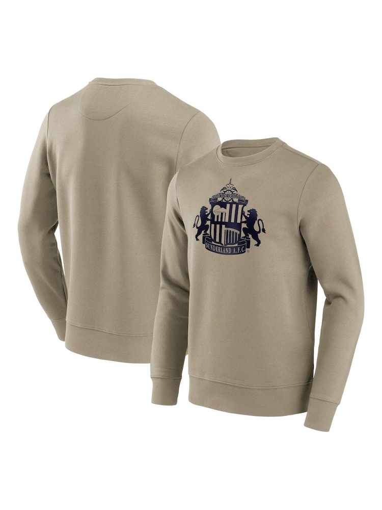 Fanatics 100% Cotton Sunderland Mono Logo Graphic Crew Brown Sweatshirt - Image 1 of 3