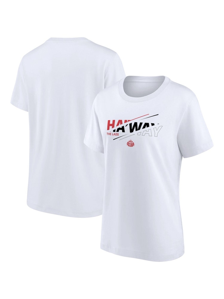Fanatics Womens 100% Cotton Sunderland Ha'way Graphic White T-Shirt - Image 1 of 3