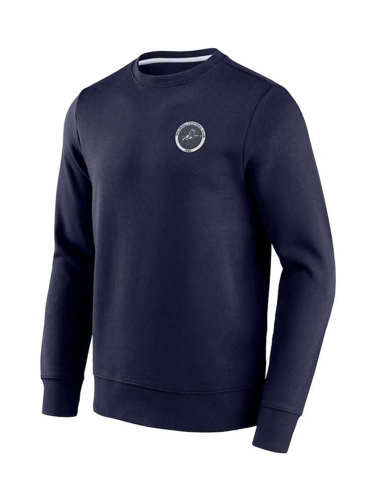 Fanatics Small Blue Millwall Essentials Crest Crew Sweatshirt - Image 3 of 3